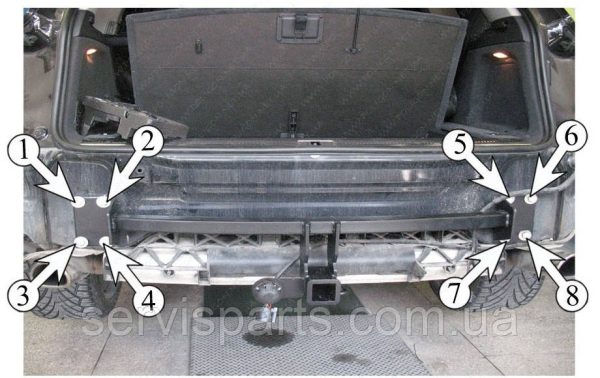 Фаркоп Audi Q7 2005-2015 під швидкоз'ємну вставку американець (Ауді Q7) - Зображення 7