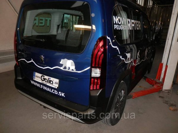 Фаркоп оцинкований на Peugeot Rifter 2018- (довга база L2 4753 mm) Швидкознімний автомат на ручці