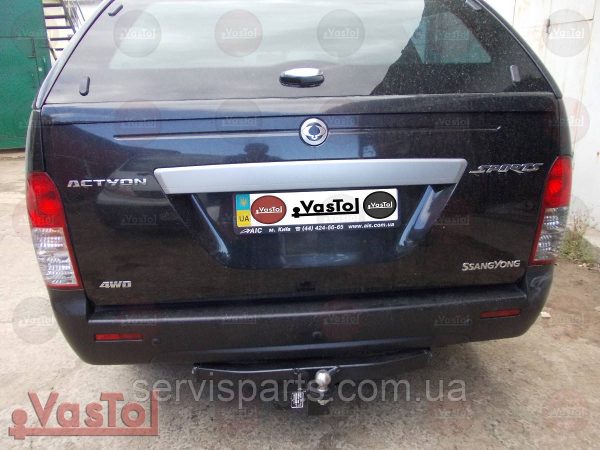 Знімний гак фаркоп на SsangYong Actyon Sports 2006- (Актіон Спорт) американська вставка під квадрат - Зображення 7