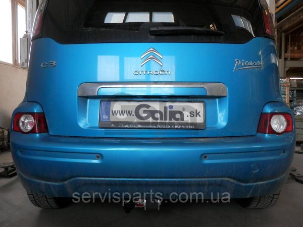 Оцинкований фаркоп на Citroen C3 Picasso 2009- (без підрізування бампера) Швидкознімний автомат на ручці - Зображення 5