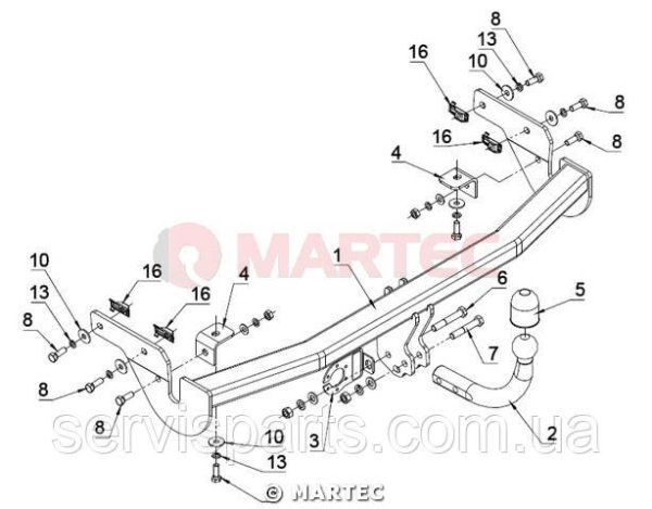 Польський фаркоп на Citroen C3 Picasso 2009- (без підрізування бампера) - Зображення 8