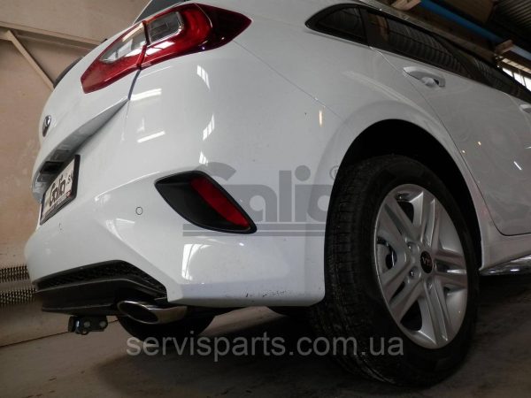 Оцинкований фаркоп на Kia Ced 5d 2018- (Кіа Сід Хетчбек) без підрізання бампера Швидкознімний автомат на ручці