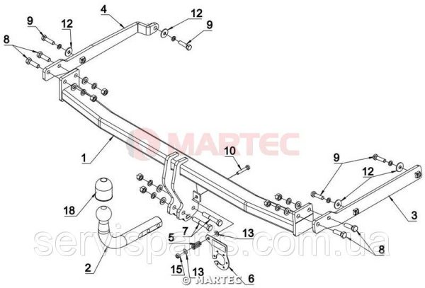 Польський фаркоп на Renault Megane Scenic II 2004-2009 (Grand Scenic також) - Зображення 5