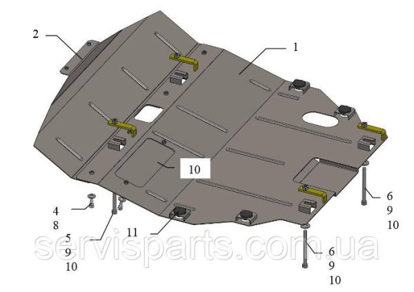 Захист двигуна Nissan Murano Z50 2002-2008 (Ніссан Мурано) - Зображення 4