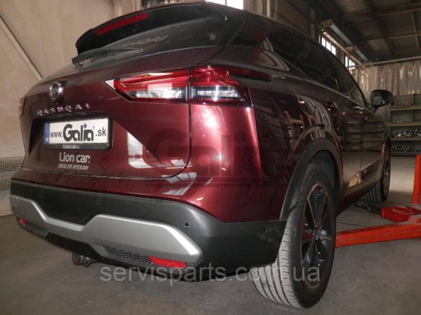 Оцинкований фаркоп на Nissan Qashqai 2021- (Нісан Кашкай) без підрізу бампера Швидкознімний автомат на ручці - Зображення 2