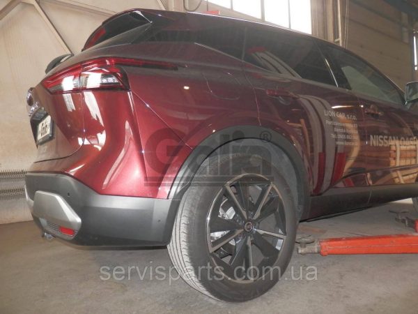 Оцинкований фаркоп на Nissan Qashqai 2021- (Нісан Кашкай) без підрізу бампера Швидкознімний автомат на ручці - Зображення 4