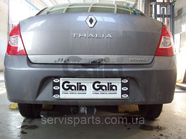 Оцинкований фаркоп на Renault Thalia (Clio Symbol седан) 1999-2013 без підрізу бампера Швидкознімний автомат на ручці - Зображення 3