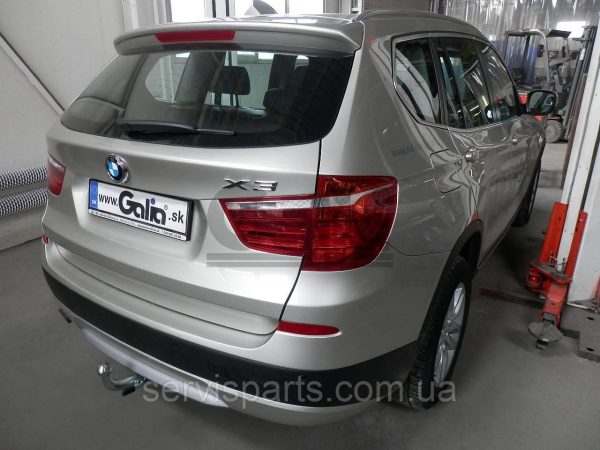 Оцинкований фаркоп на BMW X3 F25 2010-2017 без підрізу бампера Швидкознімний автомат на ручці - Зображення 6