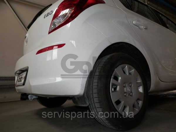 Оцинкований фаркоп на Hyundai I20 2008-2014 (Хундай Ай20) без підрізання бампера Швидкознімний автомат на ручці - Зображення 6