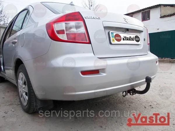 Знімний гак фаркоп на Suzuki SX4 2007-2013 (Сузукі СХ4 седан) без підрізу бампера.