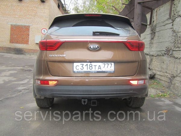З'ємний фаркоп на Kia Sportage 2015-2018 без знімання бампера Американська вставка під квадрат - Зображення 2