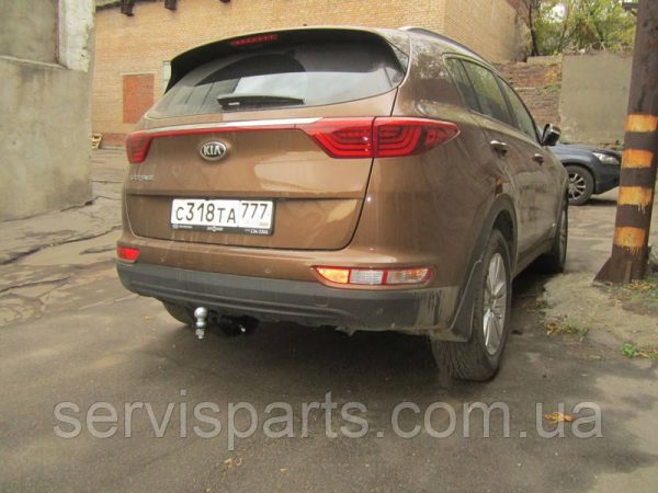 З'ємний фаркоп на Kia Sportage 2015-2018 без знімання бампера Американська вставка під квадрат - Зображення 3