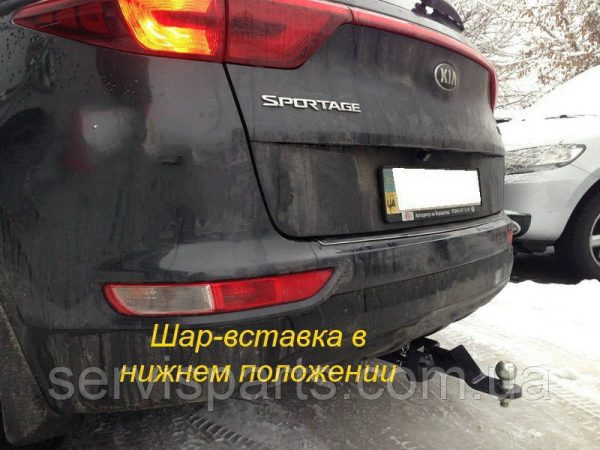 З'ємний фаркоп на Kia Sportage 2015-2018 без знімання бампера Американська вставка під квадрат