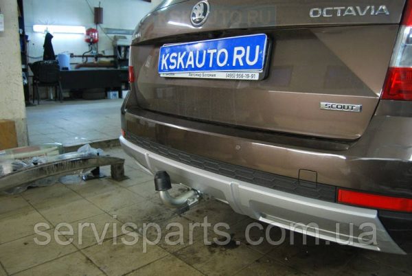 Оцинкований фаркоп на Skoda Octavia A7, Scout 2013-2020 (Шкода Октавія А7) Швидкознімний автомат на ручці - Зображення 7