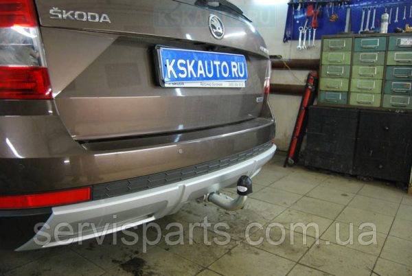 Оцинкований фаркоп на Skoda Octavia A7, Scout 2013-2020 (Шкода Октавія А7) Швидкознімний автомат на ручці - Зображення 8
