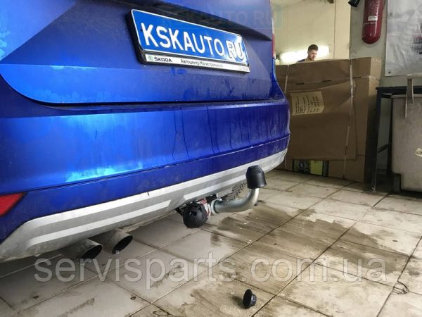 Оцинкований фаркоп на Skoda Yeti 2009- (Шкода Єті) Швидкознімний автомат на ручці - Зображення 4