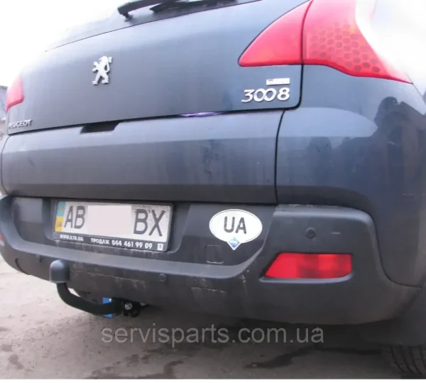 З'ємний гак фаркоп на Peugeot 3008 I 2009-2016 без підрізу бампера
