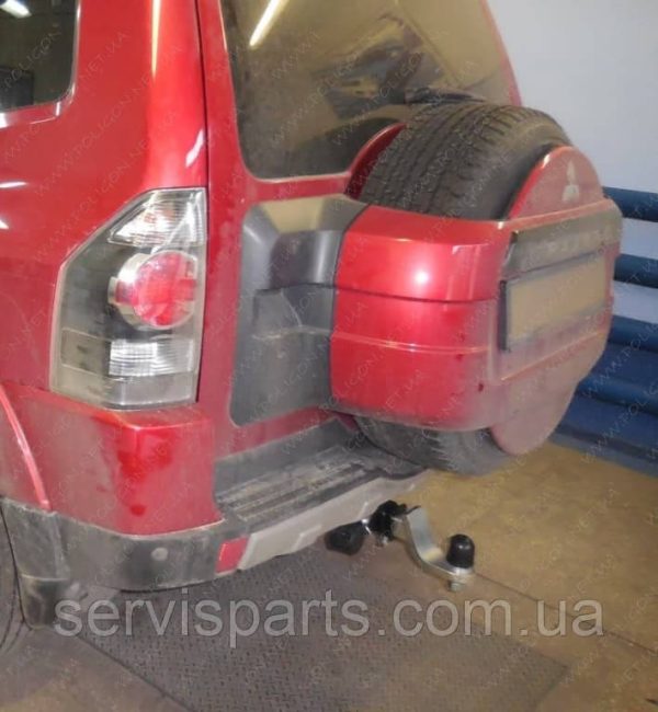 З'єднаний фаркоп на Mitsubishi Pajero Wagon 1999-2006- (Мітсубісі Паджеро Вагон) Американська вставка під квадрат - Зображення 4