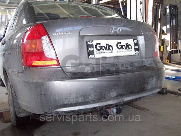 Оцинкований фаркоп на Hyundai Accent 2006-2011 без підрізування бампера Швидкознімний автомат на ручці