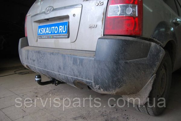 З'ємний фаркоп на Hyundai Tucson 2004-2010 без підрізу бампера. - Зображення 8