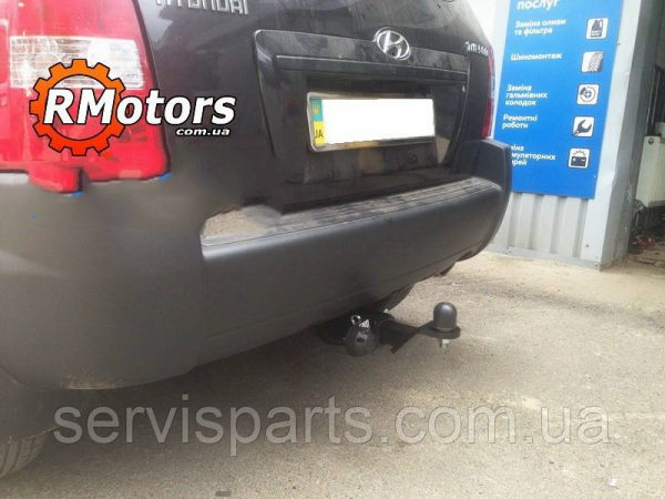 З'ємний фаркоп на Hyundai Tucson 2004-2010 без підрізу бампера Американська вставка під квадрат - Зображення 2