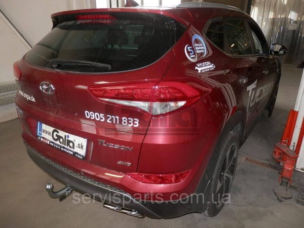 Оцинкований фаркоп на Hyundai Tucson III 2015-2018 без підрізу бампера - Зображення 7