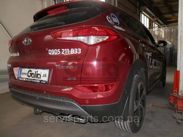 Оцинкований фаркоп на Hyundai Tucson III 2015-2018 без підрізу бампера Швидкознімний автомат на ручці - Зображення 7