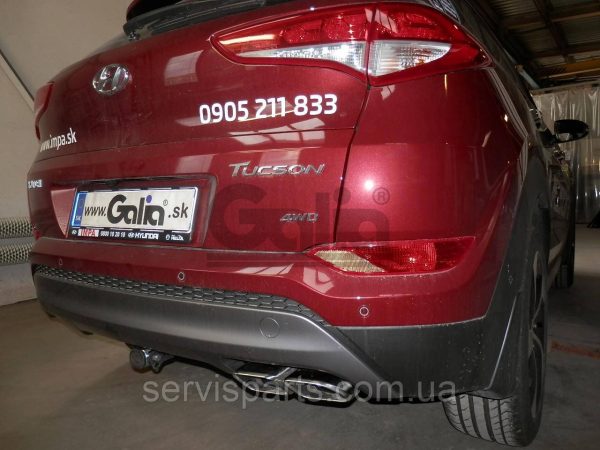 Оцинкований фаркоп на Hyundai Tucson III 2015-2018 без підрізу бампера Швидкознімний автомат на ручці - Зображення 8