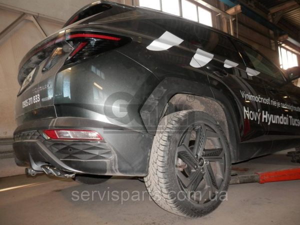 Оцинкований фаркоп на Hyundai Tucson IV 2021 - без підрізання бампера Швидкознімний автомат на ручці - Зображення 2