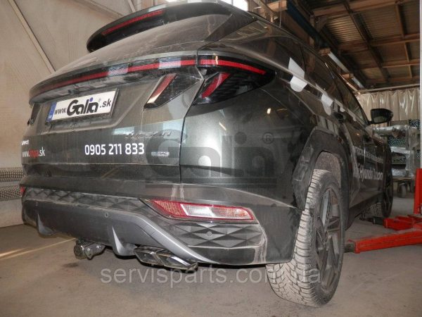 Оцинкований фаркоп на Hyundai Tucson IV 2021 - без підрізання бампера Швидкознімний автомат на ручці
