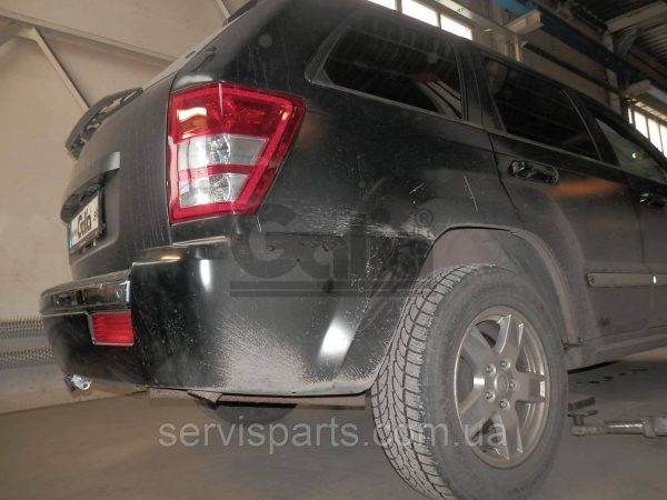 Знімний фаркоп на Jeep Grand Cherokee WK 2005-2010 (без підрізання бампера) Швидкознімний вертикальний автомат на ключі