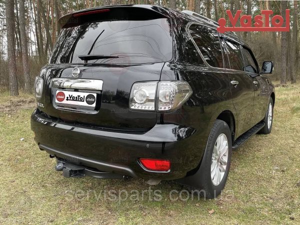 Знімний гак фаркоп на Nissan Patrol Y62 2010- (Нісан Патрол) без підрізу бампера Американська вставка під квадрат