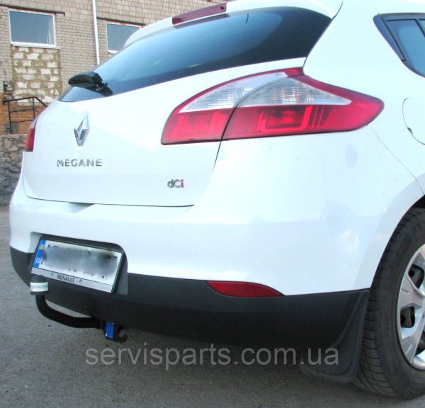 Фаркоп з'ємний гак на Renault Megane III 2008-2015 (хетчбек) без підрізу бампера. - Зображення 2