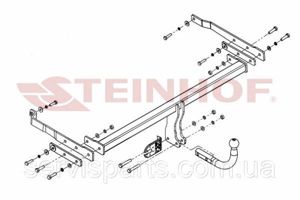 Польський фаркоп на Renault Megane III 2002-2008 (хетчбек) без підрізу бампера. - Зображення 2