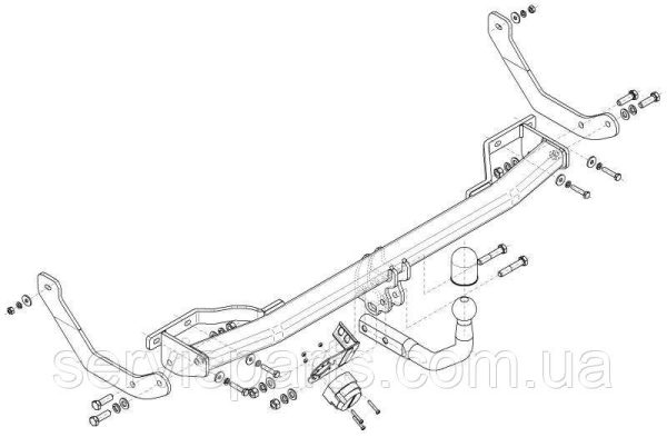 Польський фаркоп на Peugeot 307 SW 2002-2008 (без зняття бампера) - Зображення 7
