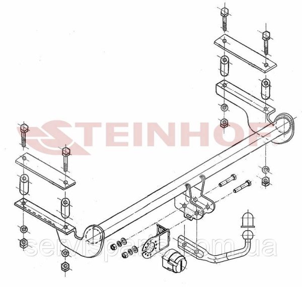 Фаркоп Opel Astra G 1998-2005 (седан та хетчбек) без підрізу бампера. - Зображення 8