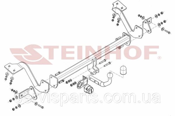 Фаркоп польський на Peugeot Partner Tepee 2008 (коротка база L1 4380 mm) - Зображення 6