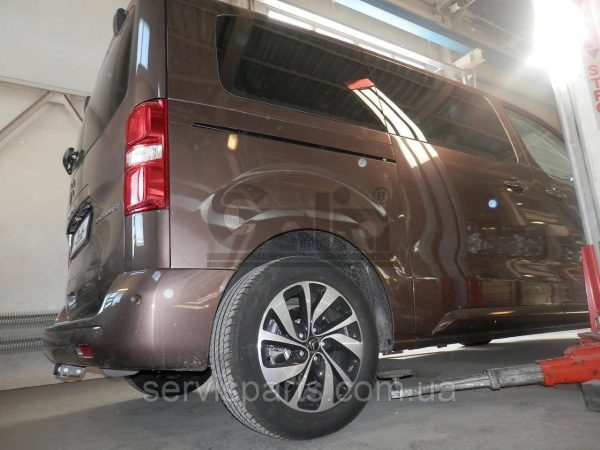 Оцинкований фаркоп на Peugeot Traveller 2016 без підрізання бампера Швидкознімний автомат на ручці