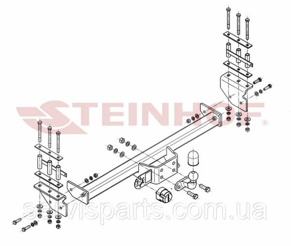 Польський фаркоп на Nissan Patrol Y61 1997-2010 (Нісан Патрол) без підрізу бампера - Зображення 2