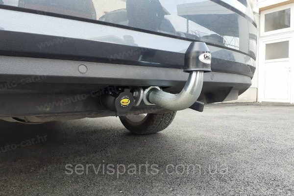 Оцинкований фаркоп на Skoda Octavia A7, Scout 2013-2020 (Шкода Октавія А7) Швидкознімний автомат на ручці - Зображення 4