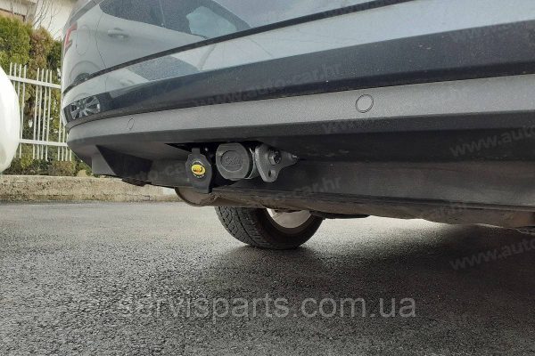 Оцинкований фаркоп на Skoda Octavia A7, Scout 2013-2020 (Шкода Октавія А7) Швидкознімний автомат на ручці