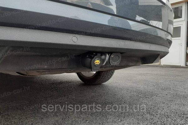 Оцинкований фаркоп на Skoda Octavia A7, Scout 2013-2020 (Шкода Октавія А7) Швидкознімний автомат на ручці - Зображення 5