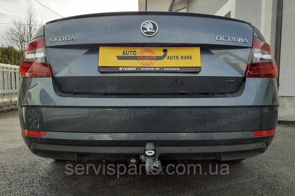 Оцинкований фаркоп на Skoda Octavia A7, Scout 2013-2020 (Шкода Октавія А7) Швидкознімний автомат на ручці - Зображення 10