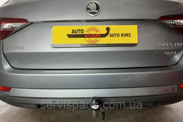 Оцинкований фаркоп на Skoda Superb III 2015- (Шкода Суперб) Швидкознімний автомат на ручці - Зображення 5