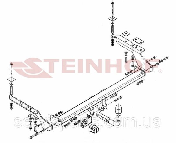 Польський фаркоп на Subaru Forester 1998-2008 (Субару Форестер) без підрізу бампера - Зображення 4