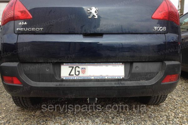 Оцинкований фаркоп на Peugeot 3008 I 2009-2016 без підрізу бампера Швидкознімний автомат на ручці - Зображення 6