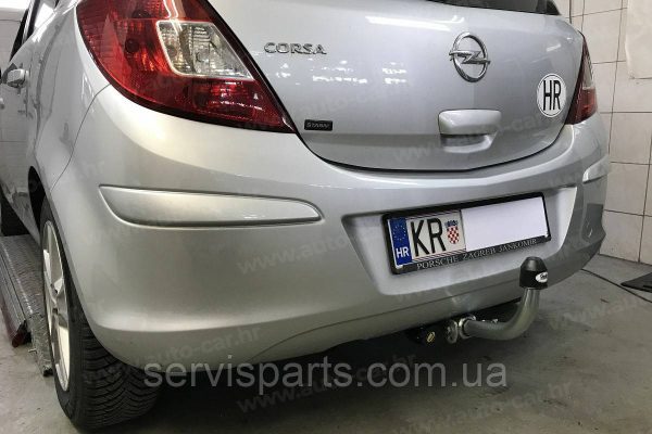 Оцинкований фаркоп на Opel Corsa D 2006-2019 (Опель Корса) Швидкознімний автомат на ручці - Зображення 4