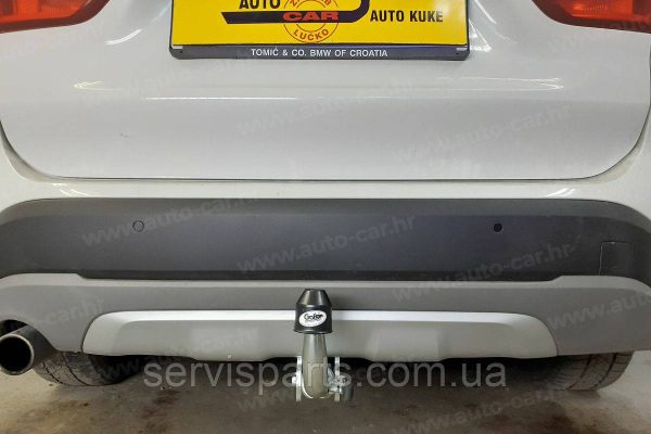 Оцинкований фаркоп на BMW X1 F48 2015 - без підрізу бампера Швидкознімний автомат на ручці - Зображення 6