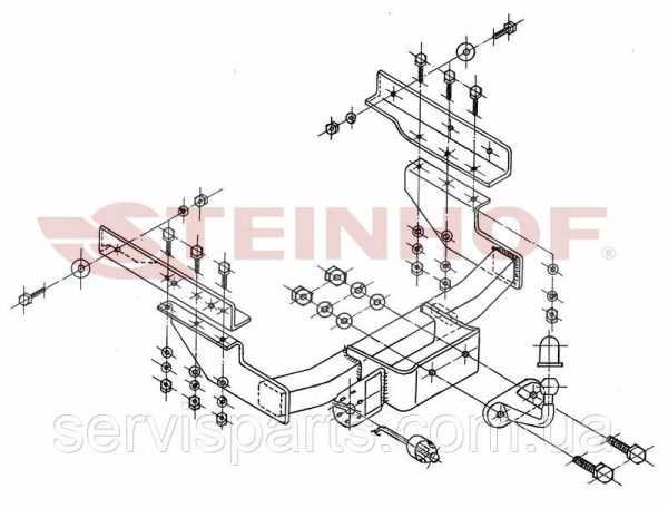 Фаркоп Volkswagen T4 1990-2003 (також Caravelle) польський на болтах - Зображення 6