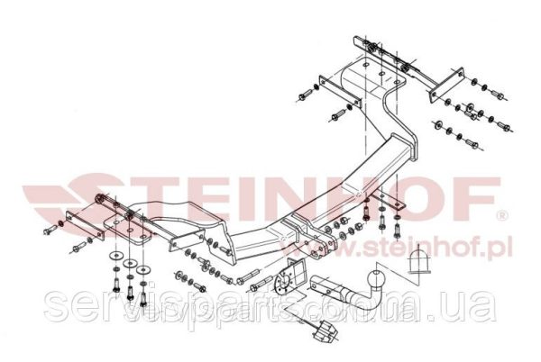 З'ємний гак фаркоп на Nissan X-Trail T31 2008-2014 без підрізу бампера - Зображення 9